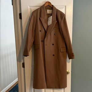 Aritzia Wilfred Symphony Camel Double-Breasted wool cashmere Coat